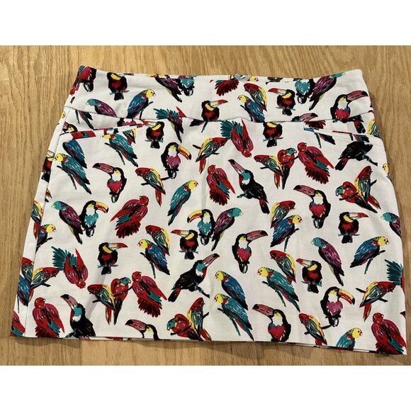 Attyre  Ladies sz 8P Petite Tennis Golf Pickleball skort stretch Pull On Birds - Picture 1 of 6